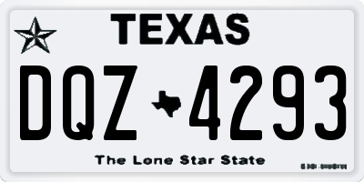 TX license plate DQZ4293