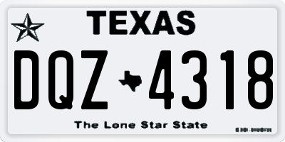 TX license plate DQZ4318