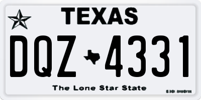 TX license plate DQZ4331
