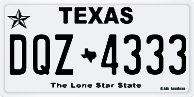 TX license plate DQZ4333