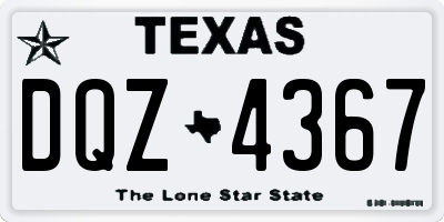 TX license plate DQZ4367