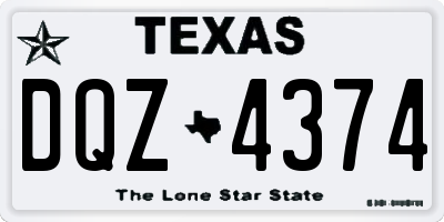 TX license plate DQZ4374