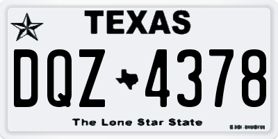 TX license plate DQZ4378
