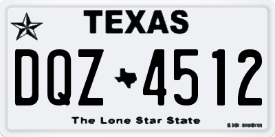 TX license plate DQZ4512