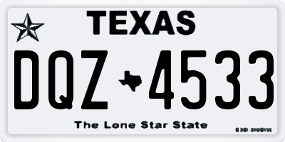 TX license plate DQZ4533