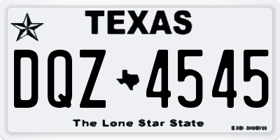 TX license plate DQZ4545
