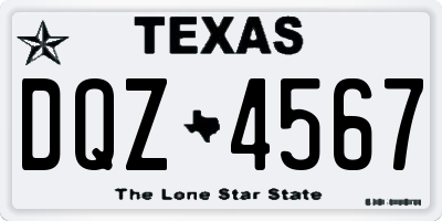 TX license plate DQZ4567