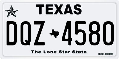 TX license plate DQZ4580