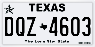 TX license plate DQZ4603