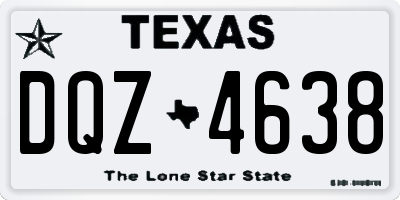 TX license plate DQZ4638