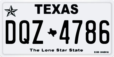 TX license plate DQZ4786