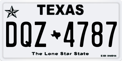 TX license plate DQZ4787