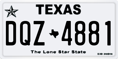 TX license plate DQZ4881