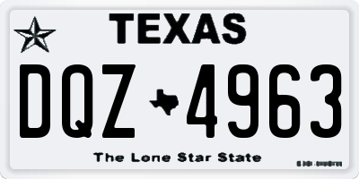 TX license plate DQZ4963