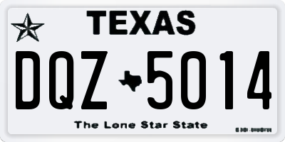 TX license plate DQZ5014