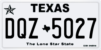 TX license plate DQZ5027