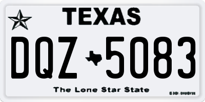TX license plate DQZ5083