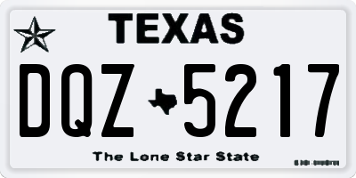 TX license plate DQZ5217
