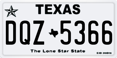 TX license plate DQZ5366