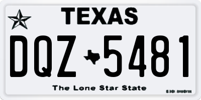 TX license plate DQZ5481