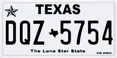 TX license plate DQZ5754