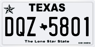 TX license plate DQZ5801