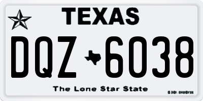 TX license plate DQZ6038