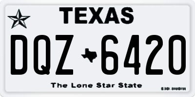 TX license plate DQZ6420