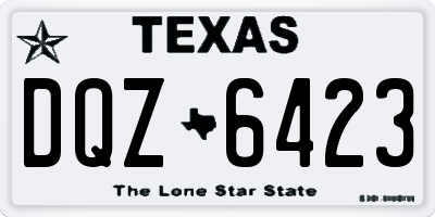 TX license plate DQZ6423