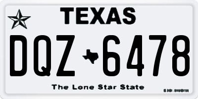 TX license plate DQZ6478