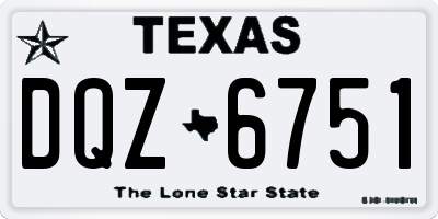 TX license plate DQZ6751