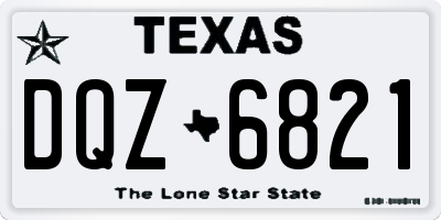 TX license plate DQZ6821