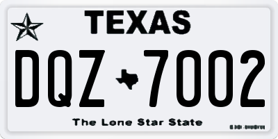 TX license plate DQZ7002