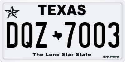 TX license plate DQZ7003