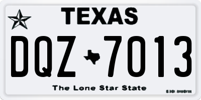 TX license plate DQZ7013