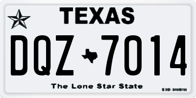 TX license plate DQZ7014