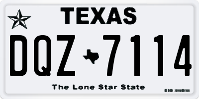 TX license plate DQZ7114