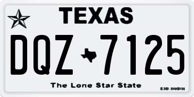 TX license plate DQZ7125