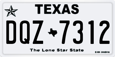 TX license plate DQZ7312
