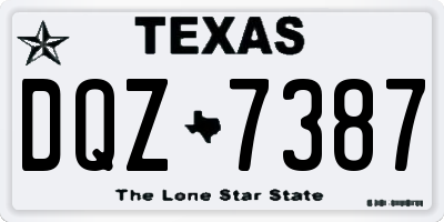 TX license plate DQZ7387