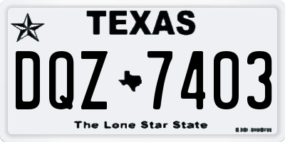 TX license plate DQZ7403