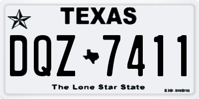TX license plate DQZ7411