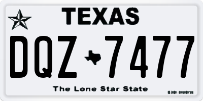 TX license plate DQZ7477