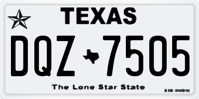 TX license plate DQZ7505