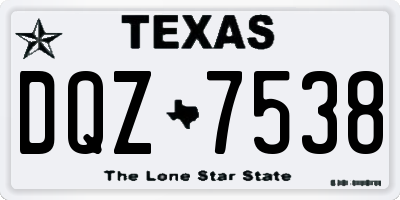 TX license plate DQZ7538