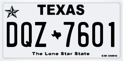 TX license plate DQZ7601