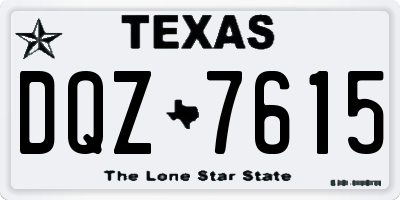 TX license plate DQZ7615