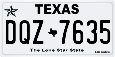 TX license plate DQZ7635