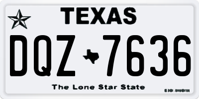 TX license plate DQZ7636