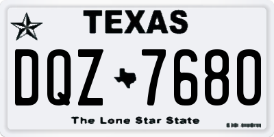 TX license plate DQZ7680